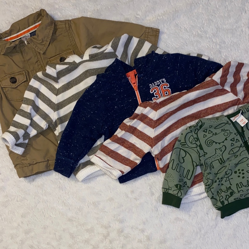 Boys (Lot of 5) Hoodies and Jacket Animal Print and Stripes